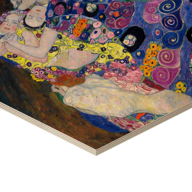 Wooden hexagon - Gustav Klimt - The Virgin