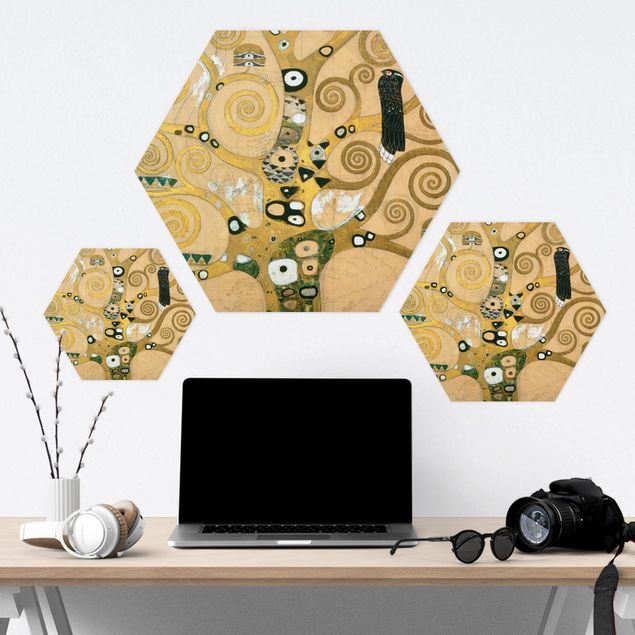 Alu-Dibond hexagon - Gustav Klimt - The Tree of Life