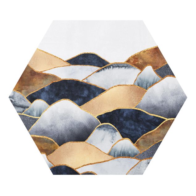 Forex hexagon - Golden Mountains Watercolour