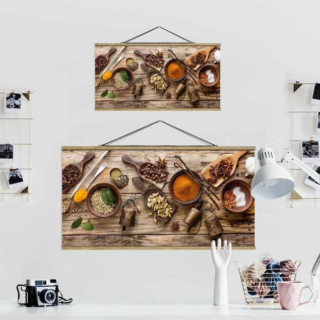 Fabric print with poster hangers - Mixed Spices