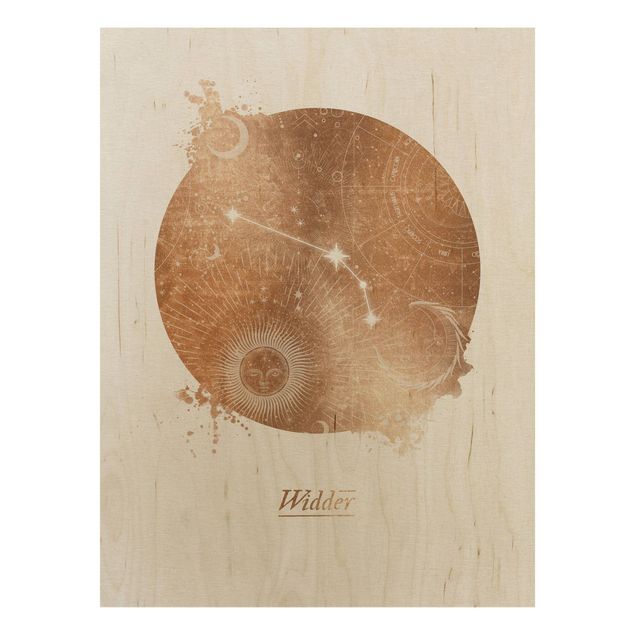 Print on wood - Aries Gold