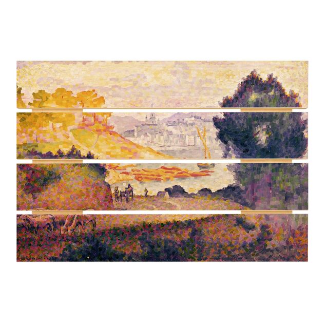 Print on wood - Henri Edmond Cross - View of Menton