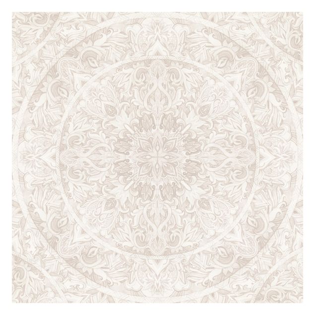 Wallpaper - Mandala Watercolour Ornament Beige