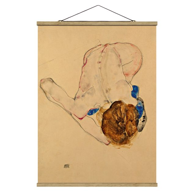 Fabric print with poster hangers - Egon Schiele - Forward Flexed Act