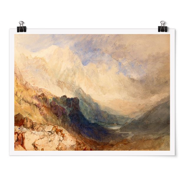 Poster - William Turner - View along an Alpine Valley, possibly the Val d'Aosta