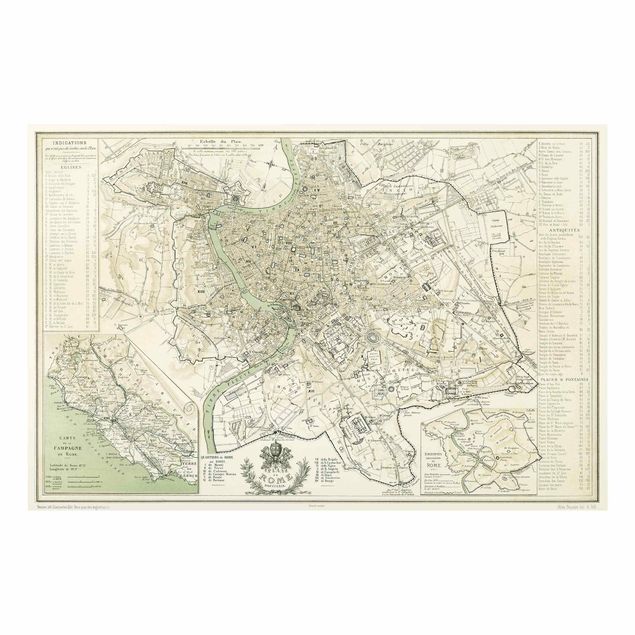 Splashback - Vintage Map Rome Antique
