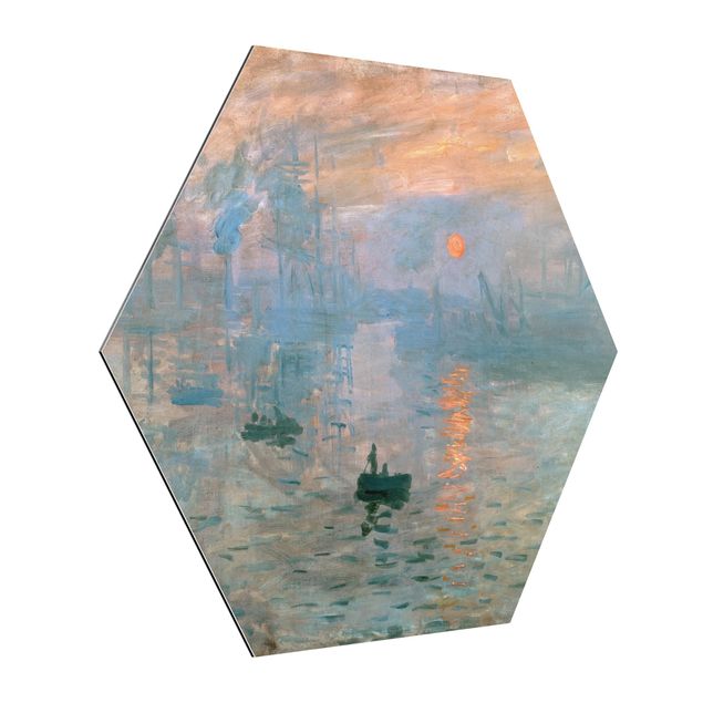 Alu-Dibond hexagon - Claude Monet - Impression (Sunrise)