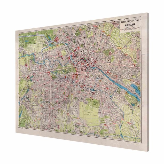 Magnetic memo board - Vintage Map Berlin