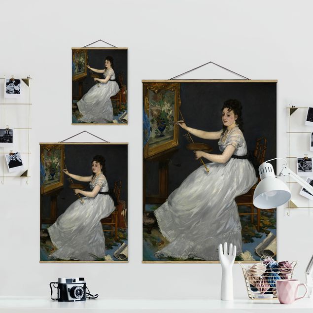 Fabric print with poster hangers - Edouard Manet - Eva Gonzalès