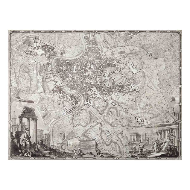 Print on aluminium - Vintage Map Rome
