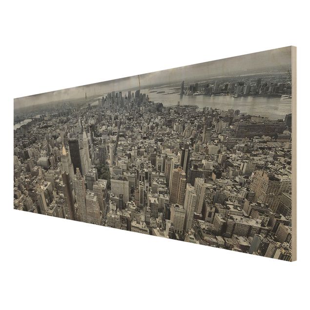 Wood print - View Over Manhattan