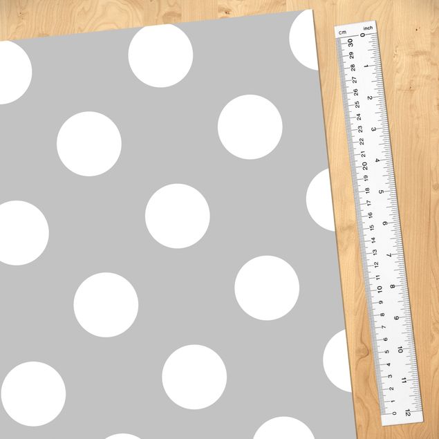 Adhesive film for furniture - White Dots On Gray