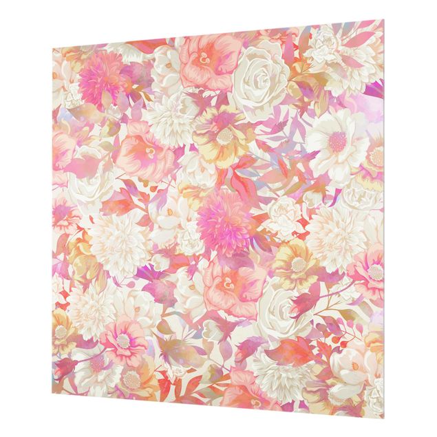 Splashback - Pink Blossom Dream With Roses - Square 1:1