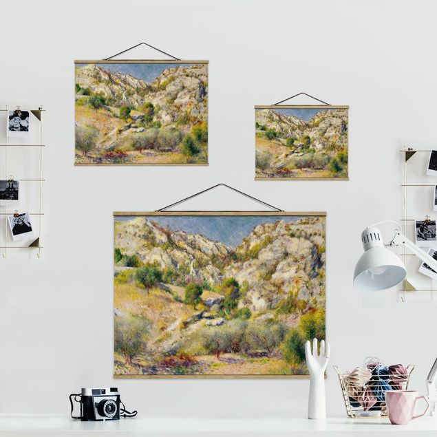 Fabric print with poster hangers - Auguste Renoir - Rock At Estaque