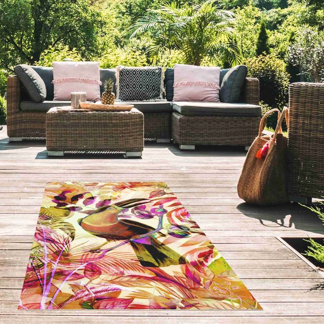 Runner rugs Colourful Collage - Toucan