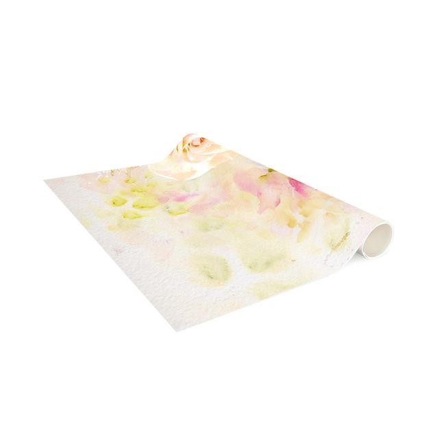 modern area rugs Watercolour Rose Composition