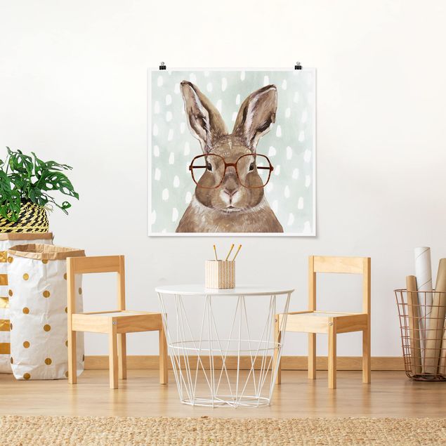 Poster - Animals With Glasses - Rabbit