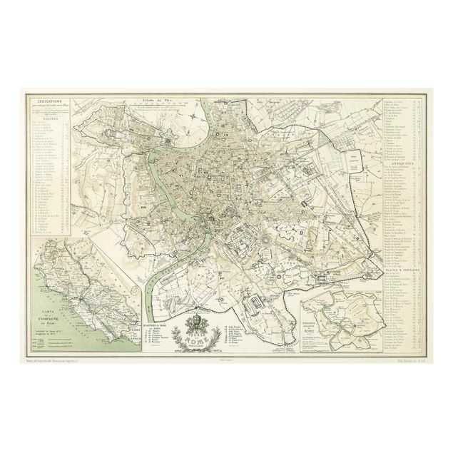 Print on forex - Vintage Map Rome Antique