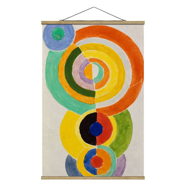 Fabric print with poster hangers - Robert Delaunay - Rhythm I
