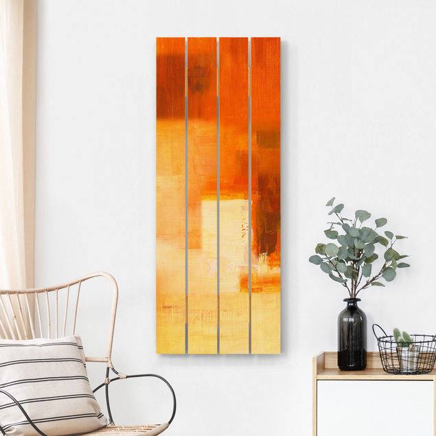 Print on wood - Composition In Orange And Brown 03