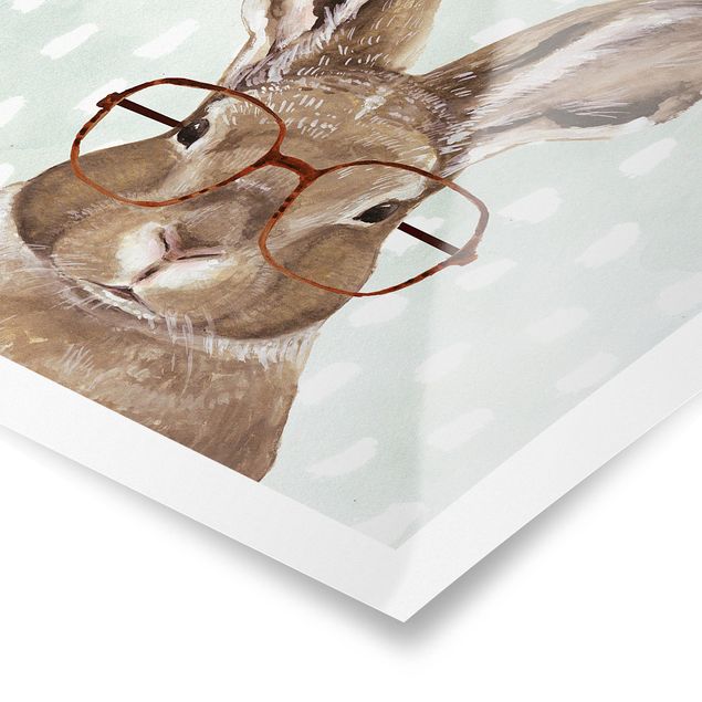 Poster - Animals With Glasses - Rabbit