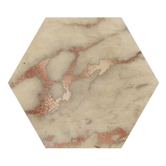 Hexagon Picture Wood - Marble Optics With Glitter