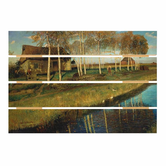 Print on wood - Otto Modersohn - Autumn Morning in the Moor