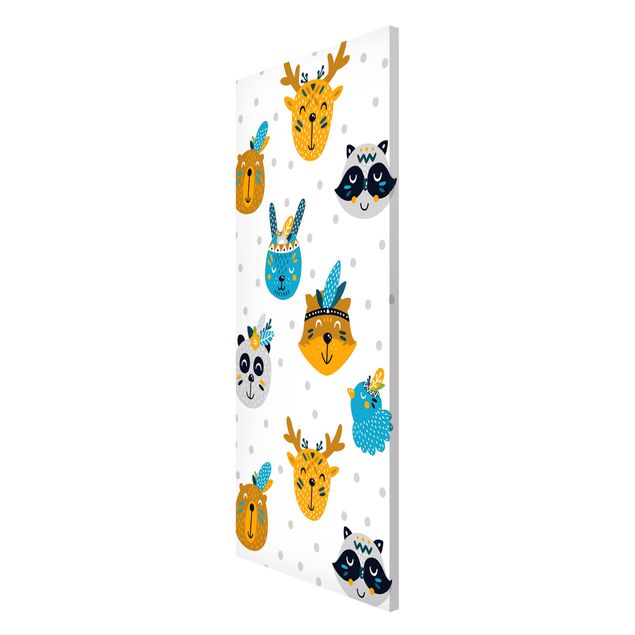 Magnetic memo board - Animal Friends With Small Feathered Headdresses