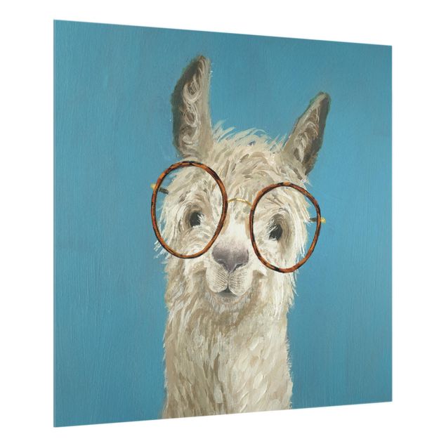 Glass Splashback - Lama With Glasses I - Square 1:1