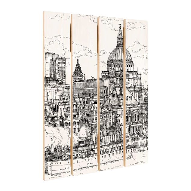 Print on wood - City Study - Dom