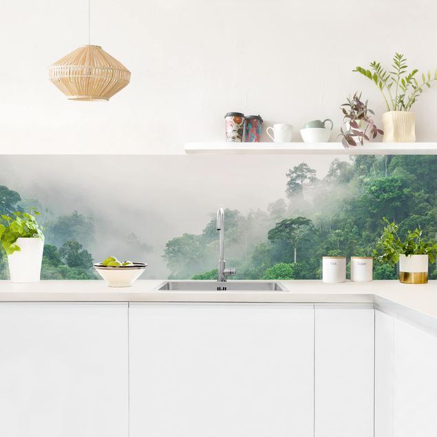 Kitchen splashback landscape Jungle In The Fog