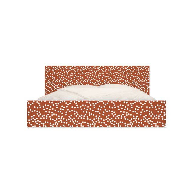 Adhesive film for furniture IKEA - Malm bed 140x200cm - Aboriginal Dot Pattern Brown