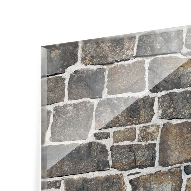 Glass Splashback - Crushed Stone Wallpaper Stone Wall - Square 1:1