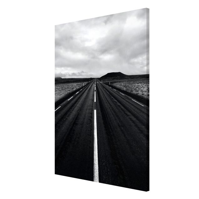 Magnetic memo board - Straight Road In Iceland