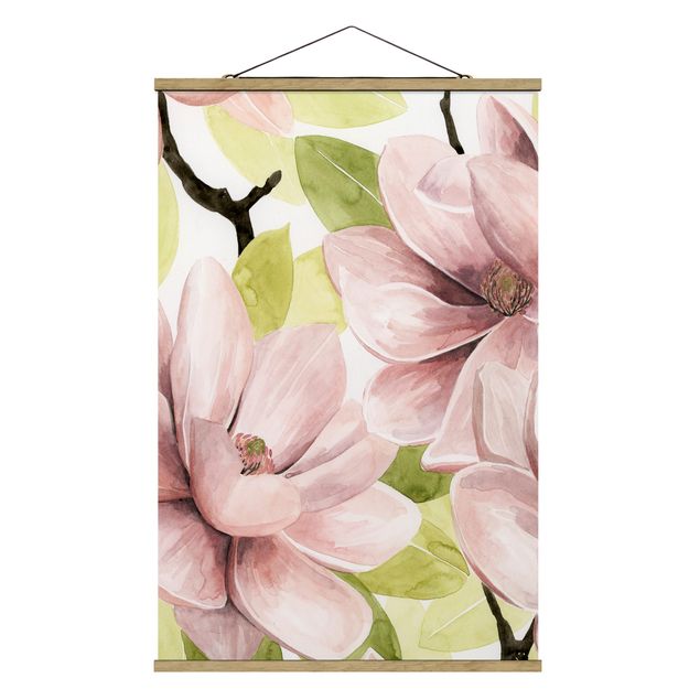 Fabric print with poster hangers - Magnolia Blushing II