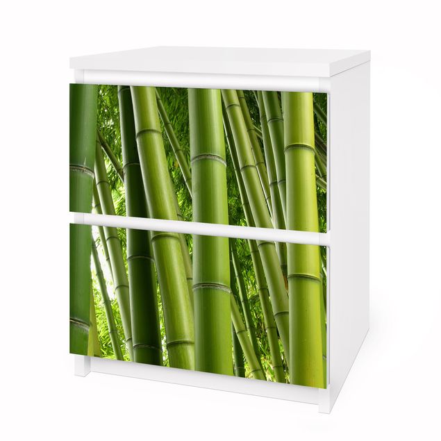 Adhesive film for furniture IKEA - Malm chest of 2x drawers - Bamboo Trees No.1