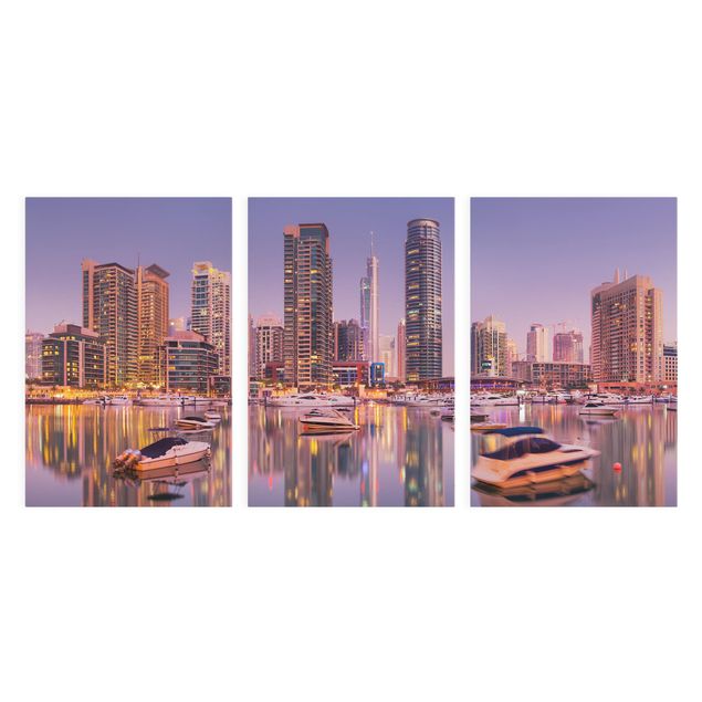 Print on canvas 3 parts - Dubai Skyline And Marina