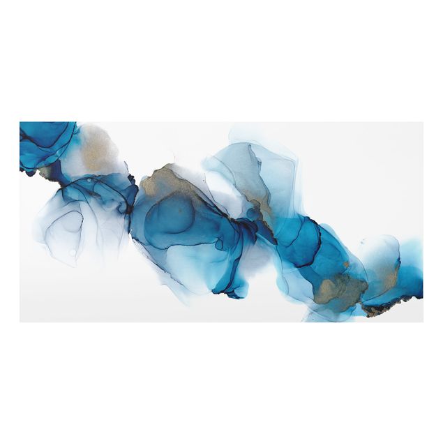 Splashback - The Wind's Path Blue And Gold - Landscape format 2:1