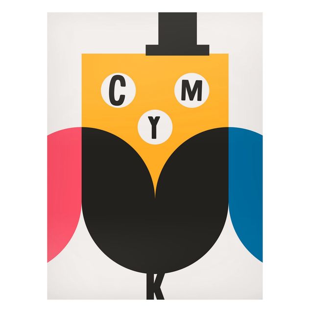 Magnetic memo board - CMYK Owl Graphic Art