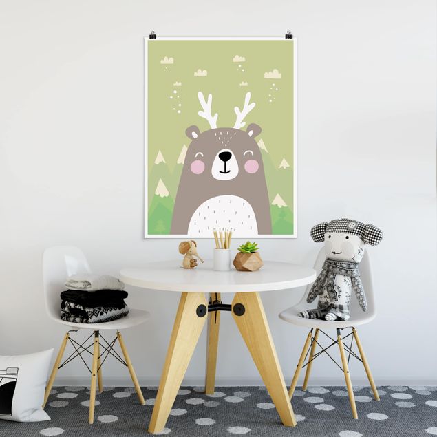 Poster kids room - Jackalope Bear