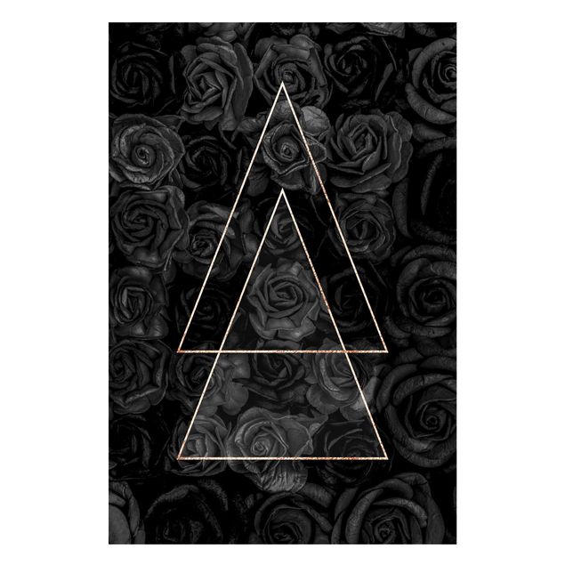 Magnetic memo board - Black Rose In Golden Triangle