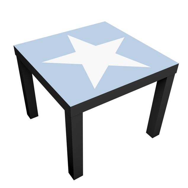 Adhesive film for furniture IKEA - Lack side table - Big White Stars on Blue