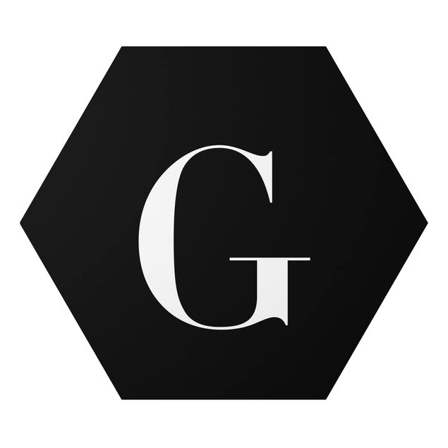 Alu-Dibond hexagon - Letter Serif Black G