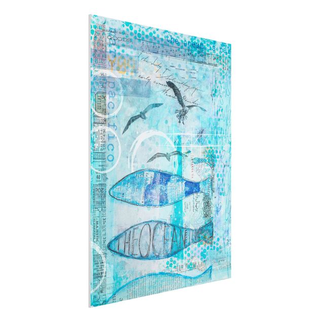 Print on forex - Colourful Collage - Blue Fish