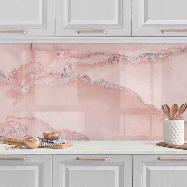 Kitchen splashback patterns Colour Experiments Marble Light Pink And Glitter