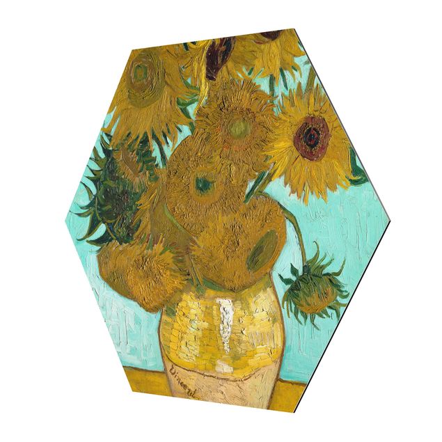 Alu-Dibond hexagon - Vincent van Gogh - Sunflowers