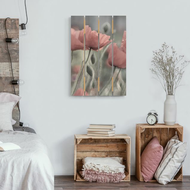 Print on wood - Picturesque Poppy