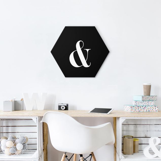 Alu-Dibond hexagon - Letter Serif Black &