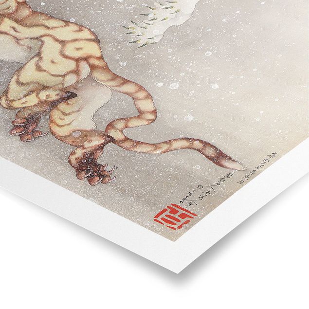 Poster - Katsushika Hokusai - Tiger in a Snowstorm