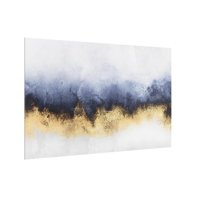 Glass splashback abstract Cloudy Sky With Gold